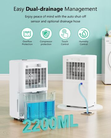 Електричний осушувач повітря 12л/день - тихий, з 3 режимами, таймером, автоматичною відтайкою та енергозбереженням для дому, квартири, підвалу