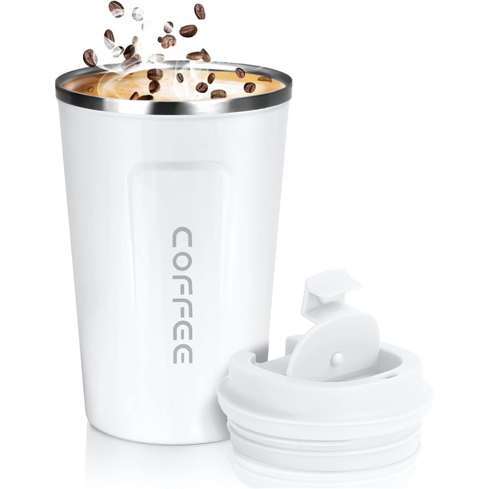 Термокружка Flintronic 510 мл з подвійними стінками, з нержавіючої сталі, з кришкою, для кави та чаю