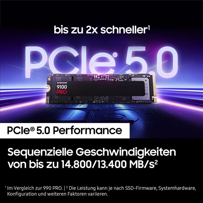 SSD Samsung 9100 PRO 2TB NVMe M.2 PCIe 5.0 – Швидкість до 14700 МБ/с, для геймінгу, відеомонтажу та AI