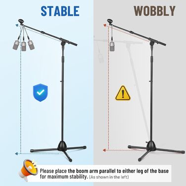 Підставка для мікрофона 2-в-1 Cahaya CY0311: підлого тип, 3 кліпси для кабелів, для вокалу, сцени, конференцій та презентацій