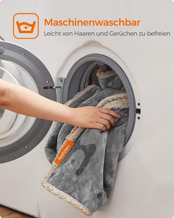 Водонепроникний плед для собак Feandrea, Sherpa Fleece, 127 x 101 см, сірий - захист дивану для тварин