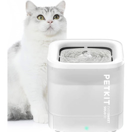 PETKIT CyberTail: Автоматичний фонтанчик для котів та собак, 1.85л, LED-підсвітка, тихий (25dB), білий