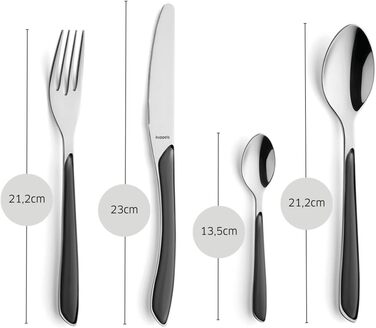 Набір столових приборів Kuppels Prisma для 6 осіб з нержавіючої сталі, рожеві ручки | 24-частини | Нержавіючі столові прибори | Миючі в посудомийній машині