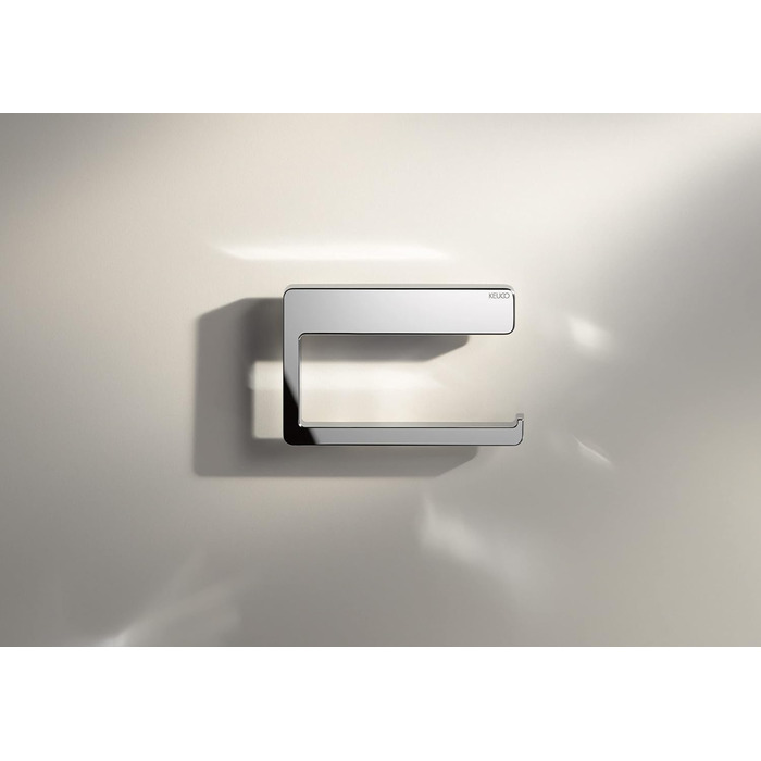 Metal toilet paper holder, high-gloss chrome finish, open design, toilet roll holder for bathrooms and guest toilets, Moll