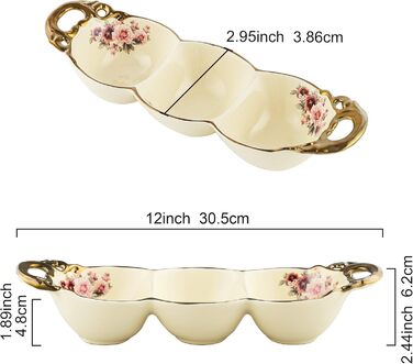 Золота етажерка Fanquare з 2 ярусами з кераміки, підставка для тортів, фруктів та капкейків