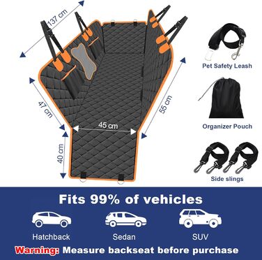 Водонепроникний килимок для собак Vortix на заднє сидіння авто – захист від бруду та шерсті