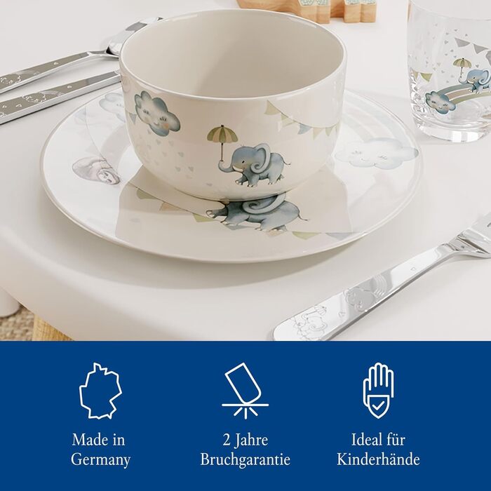Дитячий набір столових приборів Villeroy & Boch Boho Kids, 4 шт., нержавіюча сталь, сріблястий/платиновий, для миття в посудомийній машині