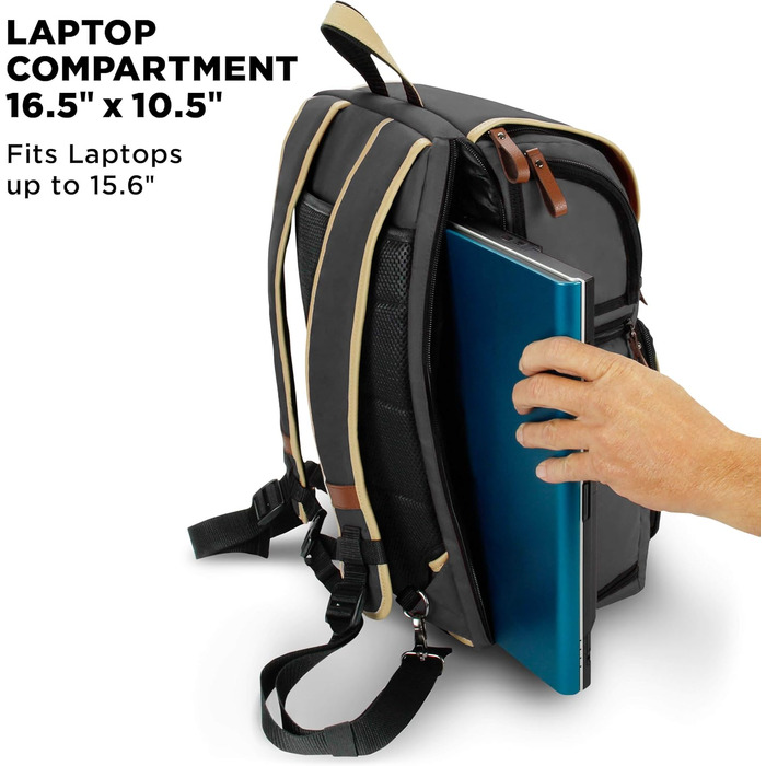 GOgroove Рюкзак для камери: DSLR рюкзак для подорожей, з відділенням для ноутбука та штатива, водонепроникний, сірий