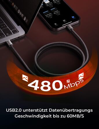 Набір USB-C кабелів LISEN 60W (4 шт.): 0.5м, 1м, 1м, 2м. Підтримка PD 3.0. Сумісний з iPhone, Switch, Samsung, Pixel, MacBook, iPad, Xiaomi. Чорний.