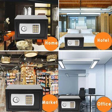 Сейф для ключів Tresor з ключовим та кодовим замком, 31x20x20 см, вологостійкий, для дому, офісу, готелю, чорний