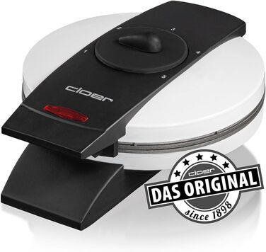 Вафельниця Cloer 1621 для класичних вафель у формі серця, 930 Вт, розмір вафелі 15,5 см, регульований ступінь прожарювання, білий колір, метал, одноразова