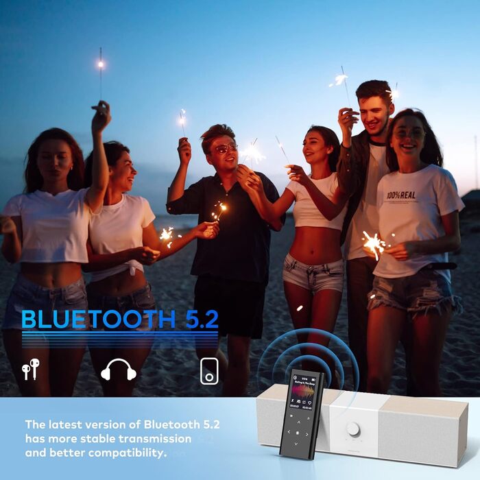 MP3-плеєр ZOOAOXO 64GB з Bluetooth 5.2, радіо, диктофоном та HiFi звуком