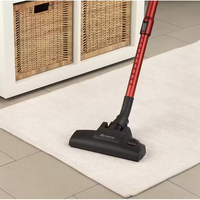 Ariete 2761 Handy Force, 2-in-1 corded electric broom, vacuum cleaner and crumb sucker, HEPA filter, cyclone technology, bagless, traditional brush, telescopic tube, Red/Black