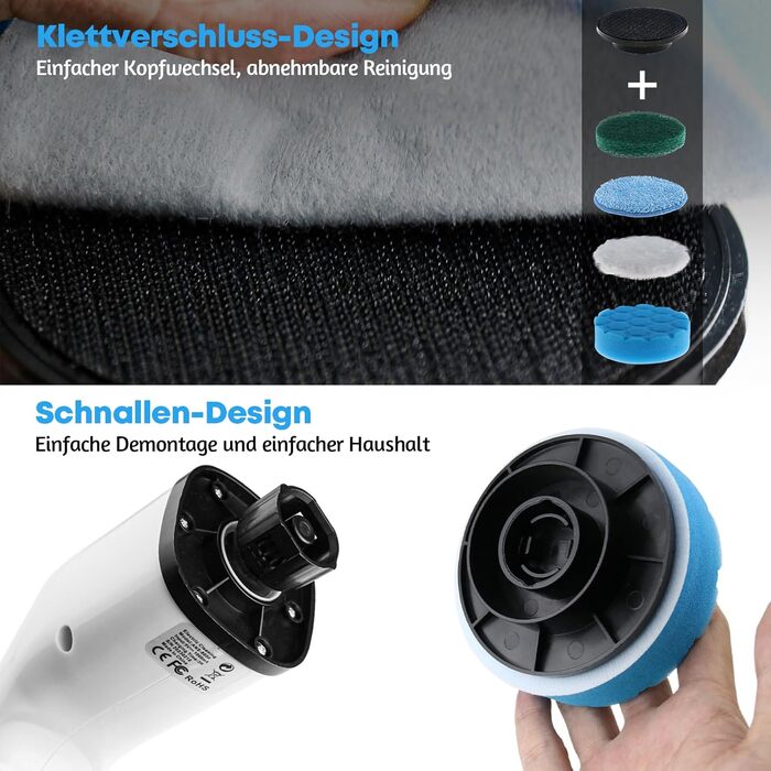 Електрична щітка для чищення Spin Scrubber бездротова, з 8 насадок, регульована ручка для ванної, кухні, авто та підлоги