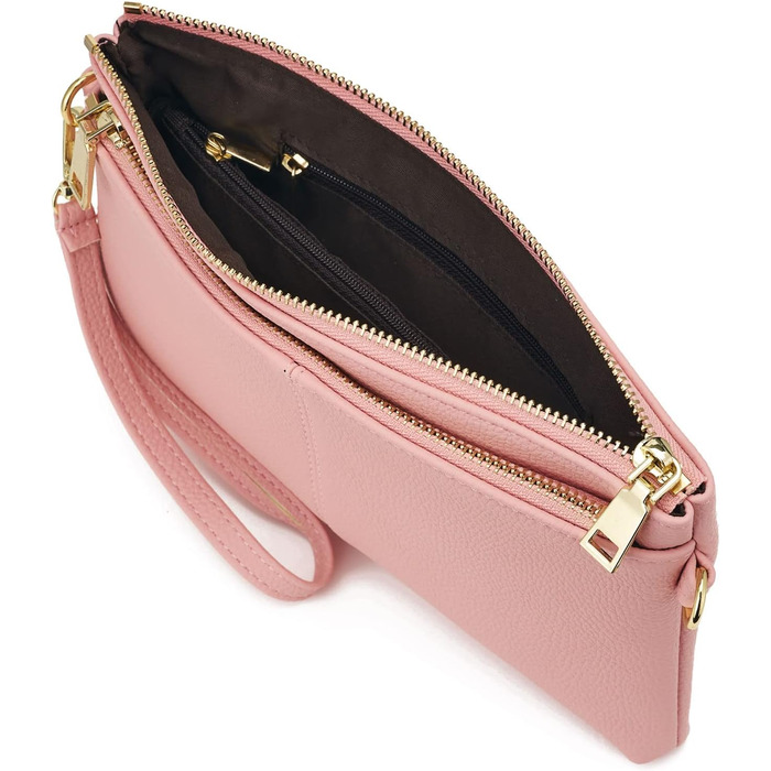 Жіноча сумка-месенджер зі шкіри, рожева крос-боді, багатофункціональна міні-сумка через плече
