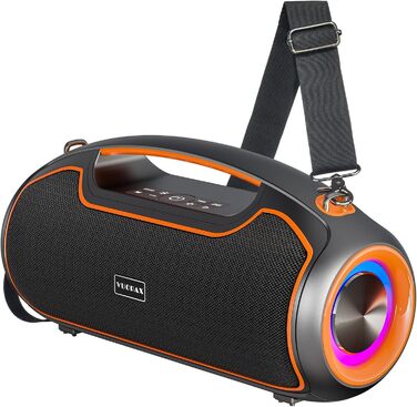 VUOPAX Портативна Bluetooth колонка з 2 сабвуферами, 200W, 24h акумулятор, IP65, DSP, TWS, TF/USB/AUX, для дому та вечірок