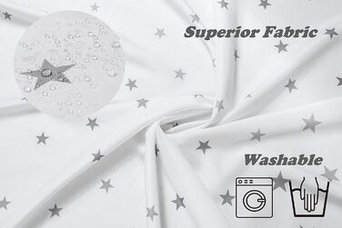 Штора для душу YOUNG DA текстильна біло-сіра з малюнком 