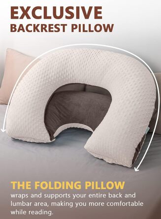 Подушка для читання INSEN, подушка для підтримки спини в ліжку, для читання, відпочинку, медсестер, дорослих, матерів та дітей, подушка для пресу в ліжку, блакитна (з оновленою оксамитовою оббивкою)