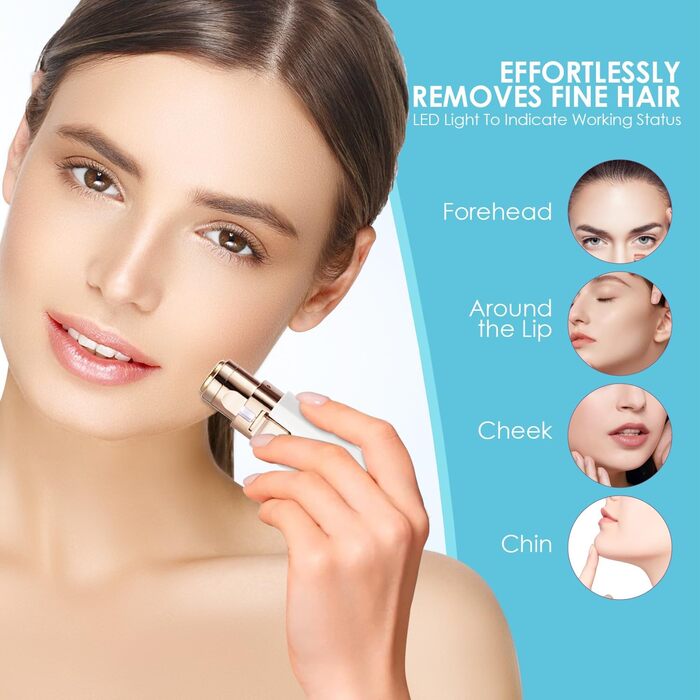 Тріммер для обличчя та брів 2-в-1 VG VOGCREST з LED-підсвічуванням - безболісне гоління обличчя, губ та тіла
