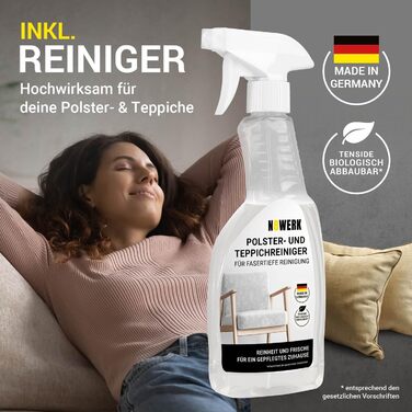 Портативний пилосос для миття килимів та меблів Clean | З миючим засобом | Легкий та компактний | Видаляє плями, потужний 400 Вт, баки для чистої та брудної води