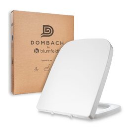 Преміум сидіння для унітаза DOMBACH з мікроліфтом (м'яке закриття), D-подібна форма (прямокутна Lamera), білий колір, знімний