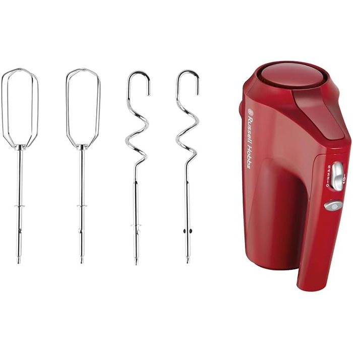 Міксер Russell Hobbs Desire Red 350W з 5 швидкостями та пульсатором, 2 насадки, червоний
