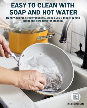 Набір посуду Cook N Home 10 предметів, антипригарне покриття, індукційне, з нержавіючої сталі, жовтий