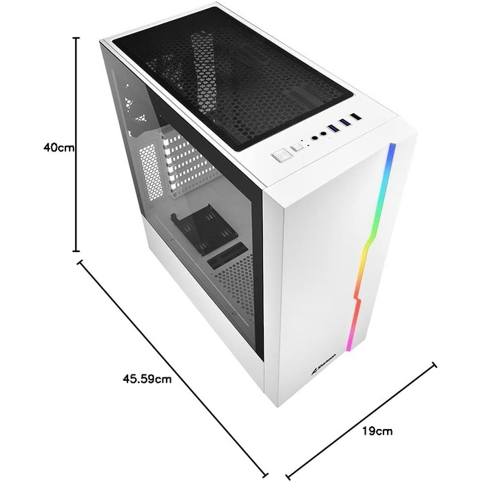 Sharkoon RGB Slider - Білий корпус для ПК, RGB підсвітка