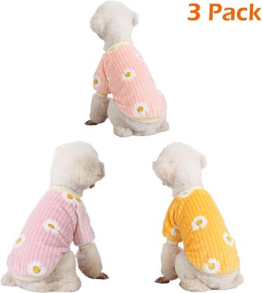 Dog Sweaters, 3-Pack, Dog Sweaters for Small Dogs, Dog Clothes for Small Dogs, Boys and Girls, Ultra-Soft and Warm Puppy Sweater Dog Coat for Winter Christmas (XXS, (XX-Small, Dy Pink+Dy Purple+Dy Yellow)