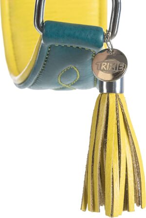 Нашийник для собак TRIXIE Active Komfort Windhunde, S-M, обхват 33-42 см, petrol/yellow, широке підкладкове під горло