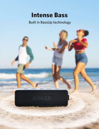 Anker SoundCore 2 Bluetooth колонка: Водонепроникна (IPX7), 24 год, 20м, з мікрофоном, чорна