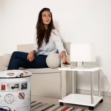 Relaxdays Rolling Bedside Table with 2 Tiers