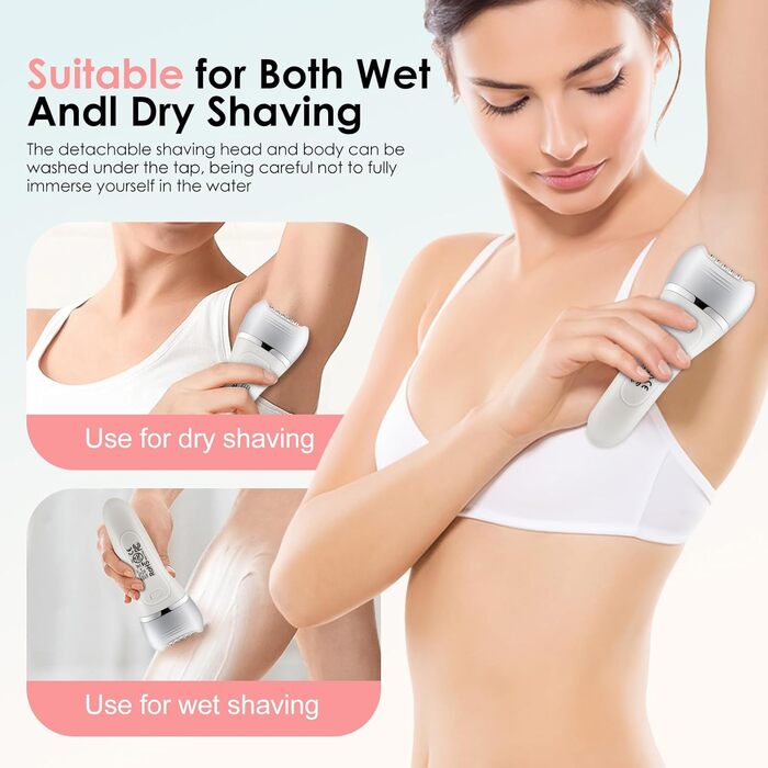 Електричний жіночий тример 7-в-1 | Lady Shaver | Водонепроникний IPX7 | LCD-дисплей | Для тіла та бікіні | USB-зарядка