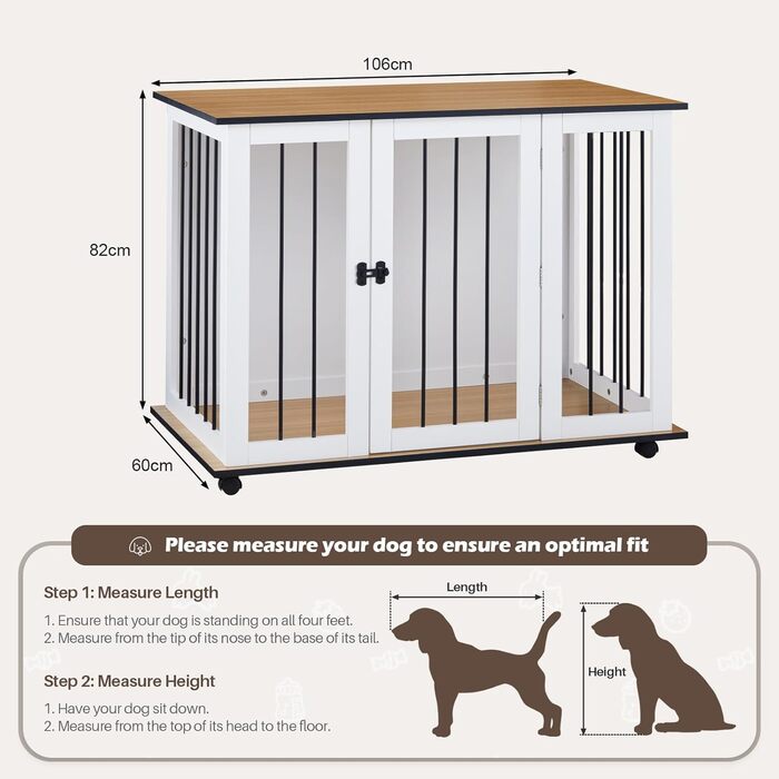 Тамбур для собак TUKAILAi, стильний будиночок для собак в інтер'єрі, клітка для собак, переноска для собак, білий та коричневий
