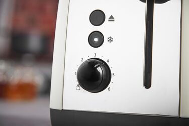 Тостер Russell Hobbs Colours Plus, 2 скибки, нержавіюча сталь, кремовий, широкі відсіки, підставка для булочок, 6 режимів підсмажування, функція розморожування, Lift & Look, 1600 Вт