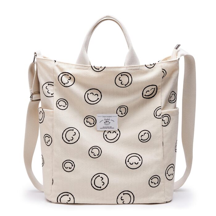 Сумка жіноча KALIDI Cord Shopper: велика сумка на плече для школи, роботи, щоденних покупок (Whitesmile)