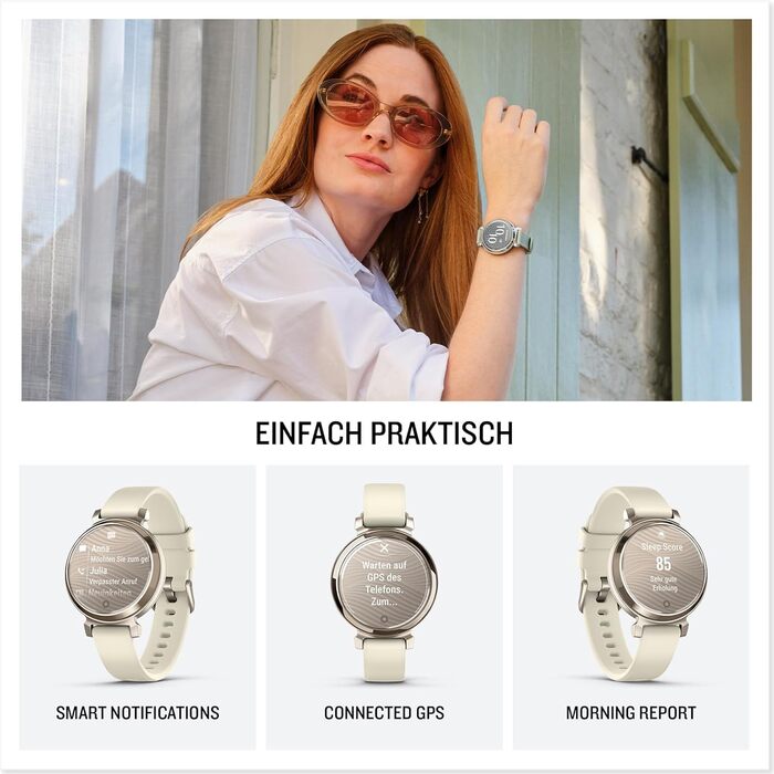 Розумний годинник Garmin Lily 2 [відновлений] - стильний аксесуар з преміум-люнеткою, 2.54 см сенсорний дисплей, до 5 днів роботи від акумулятора, відстеження здоров'я та фітнесу для жінок, сповіщення зі смартфона [відновлений]