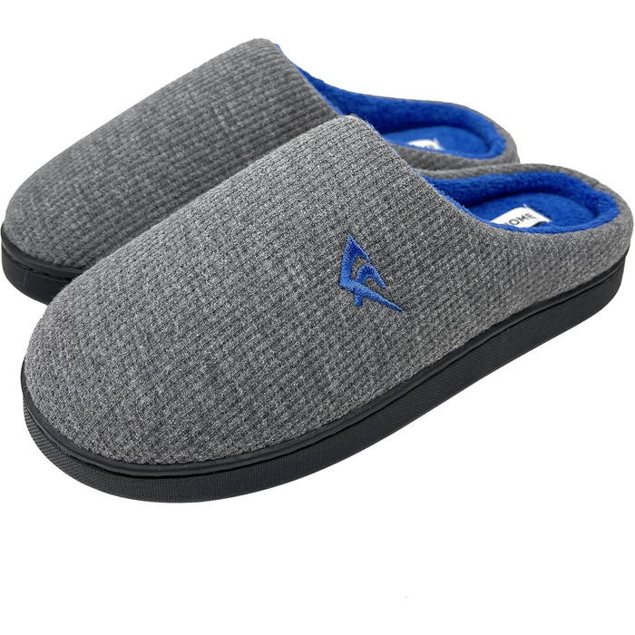 Домашні тапочки JOMIX для чоловіків та жінок, теплі, з піною Memory Foam, зручні та неслизькі, для дому та вулиці, 45 EU, сірий, блакитний