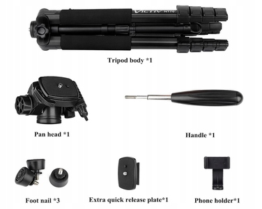 Мобільний штатив для камери Victiv NT72 з поворотною головкою та тримачем для телефону