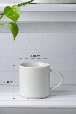 Набір посуду Nebula для 6 осіб, 18-ти частинний: тарілки та миски, керамічний посуд з цвітним малюнком, сервіз, придатний для мікрохвильової печі та посудомийної машини, колір кориця (білий, чашки (355мл 6x))