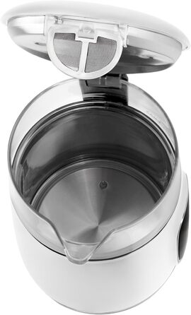 Електричний чайник Adler з регулюванням температури 2200W, 1.7L з LED-дисплеєм та сенсорною панеллю, 5 температурних програм, функцією підтримання тепла, з фільтром (Білий, Сріблястий)