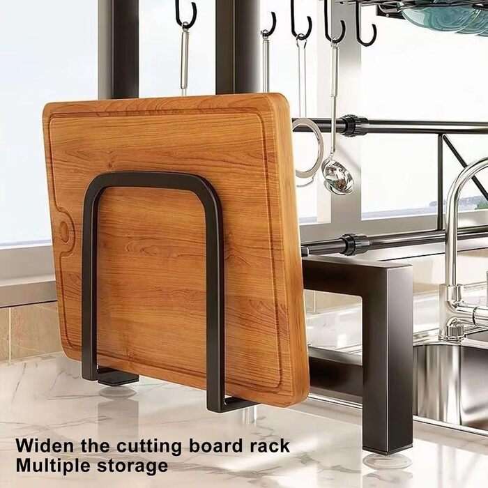 Підставка для посуду Saterkali 2-ярусна велика з нержавіючої сталі для мийки та кухонного столу, телескопічна, велика місткість