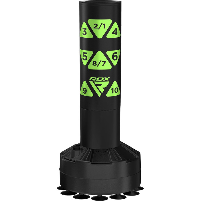 Боксерський мішок для дітей RDX Junior Standbox, рукавички для тренувань, MMA, кікбоксинг, бокс, боксерський партнер, білий (зелений, 1.2 м)