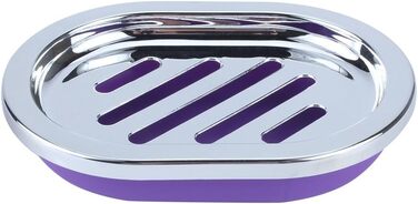 Bathroom and Toilet Set, 6-Piece Bathroom Accessory Set, with Cup, Toothbrush Holder, Soup Holder, Hand Sanitizer Bottle, Trash Can, Toilet Brush (Purple)