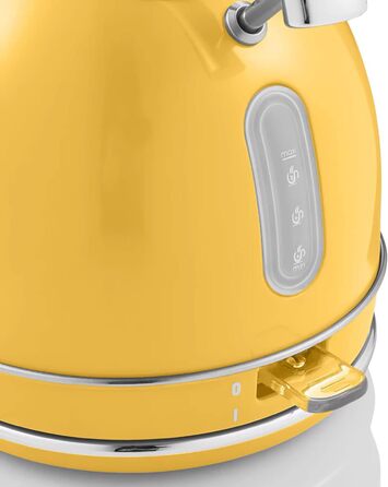 Swan Retro Electric Kettle - 1.8L, Vintage Design, Automatic Shut-Off, Cordless, BPA-Free Stainless Steel, 3000W (Yellow)