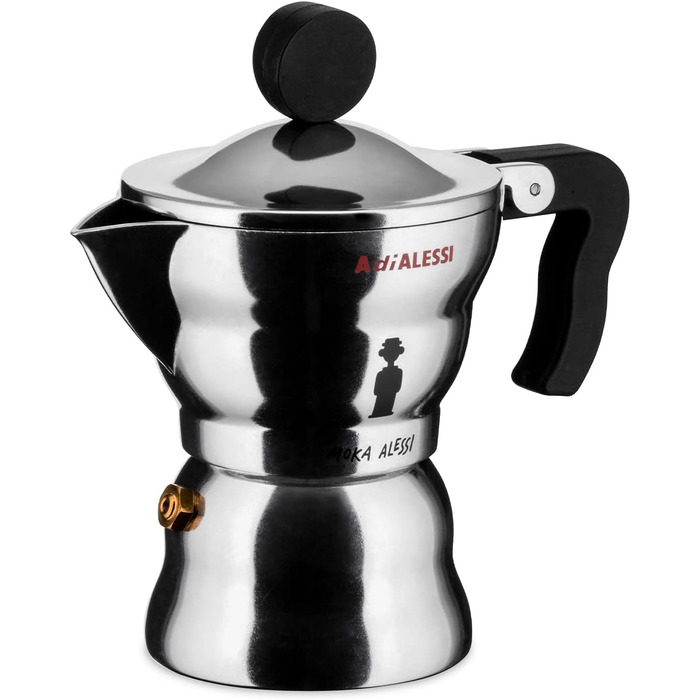 Еспресо-кавомашина Alessi AAM33/6 Design, алюмінієвий корпус, термопластик, срібна, 1 чашка