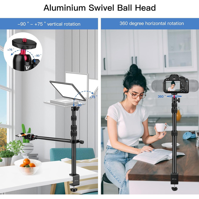 Кріплення для камери Victiv, 37-105 см: гнучкий штатив для DSLR, LED, веб-камери, смартфона (чорний/червоний)