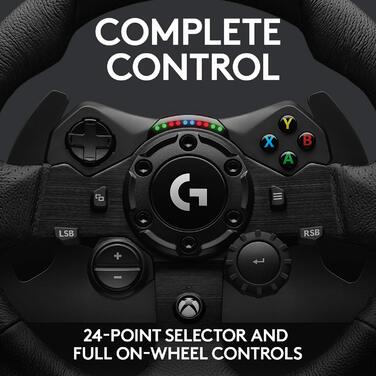Рульове колесо Logitech G923 TRUEFORCE з педалями для Xbox Series X|S, Xbox One/PC, з технологією TRUEFORCE, 1000 Гц, чорне