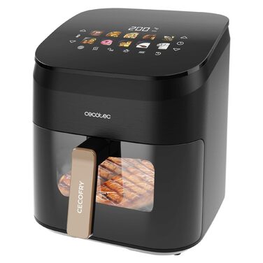 Фритюрниця-аерогриль Cecotec Cecofry & Grill Smokin' 6500 Plus 6.5л, 2200 Вт, з димаком, чорна