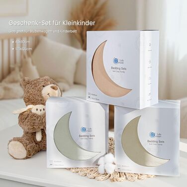 Бетліня для дітей Lulumoon з мусліну 100x135 см: комплект простирадла 100x135 + наволочка 40x60 см з бавовни Oeko-TEX Standard – легка та комфортна постільна білизна для малюків